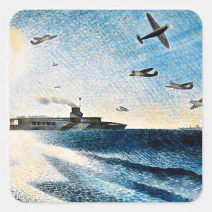 Adesivo Quadrado Eric Ravilious - HMS Glorious no Ártico