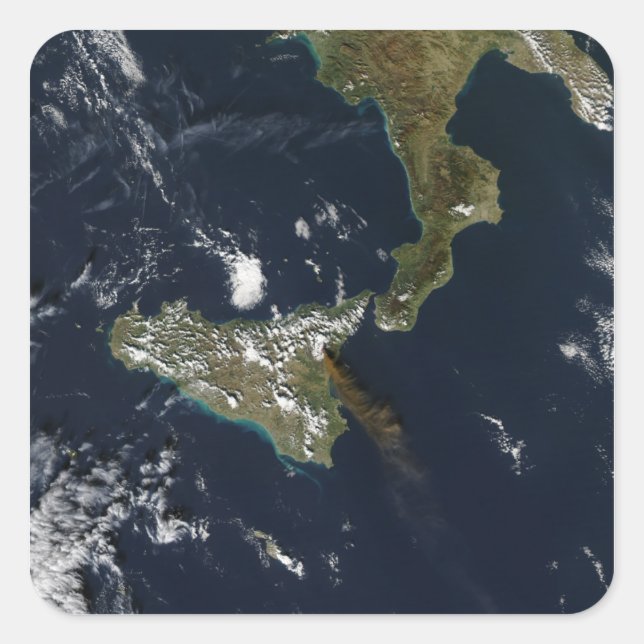 Adesivo Quadrado Erupção do Monte Etna na Sicília (Frente)