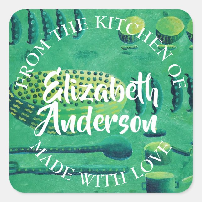 Adesivo Quadrado Ervilhas em Bowls Da Cozinha De (Frente)