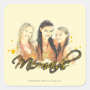 Adesivo Quadrado Esboço da sereia