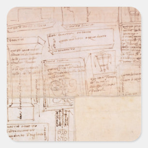 Adesivo Quadrado Esboço de blocos do mármore para estátuas com