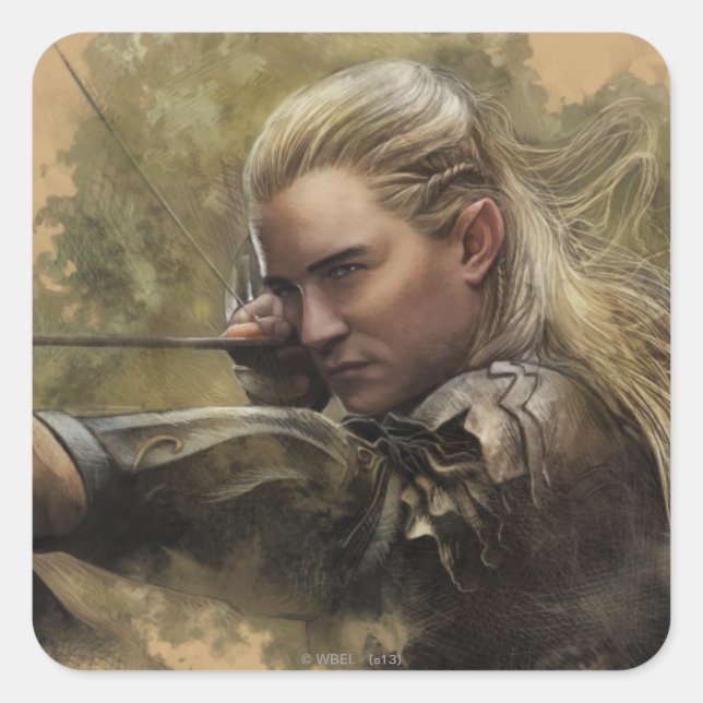Adesivo Quadrado Esboço de LEGOLAS GREENLEAF™ (Frente)