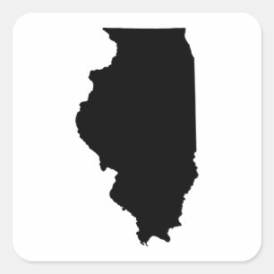 Adesivo Quadrado Esboço do estado de Illinois