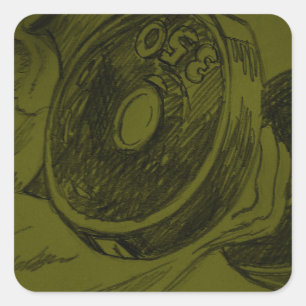 Adesivo Quadrado Esboço do Lápis de Malhação de Construção do Corpo