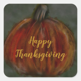 Adesivo Quadrado esboço grosso de abóbora laranja