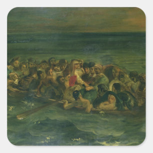 Adesivo Quadrado Esboço para o Shipwreck de Don Juan, 1839 (veja o