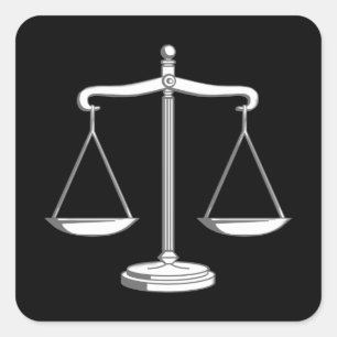 Adesivo Quadrado Escalas de Justiça