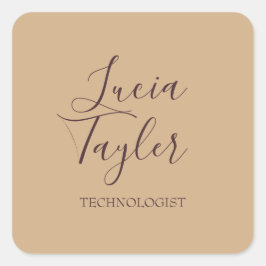 Adesivo Quadrado Escamudo de script de negócios elegante