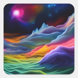 Adesivo Quadrado Escape espacial fantasia