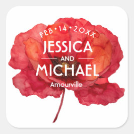 Adesivo Quadrado Escarlet Elegância Petal