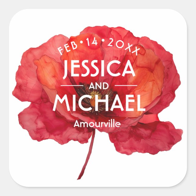 Adesivo Quadrado Escarlet Elegância Petal (Frente)