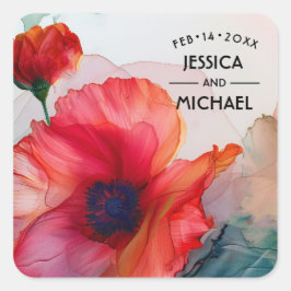 Adesivo Quadrado Escarlet Elegância Petal