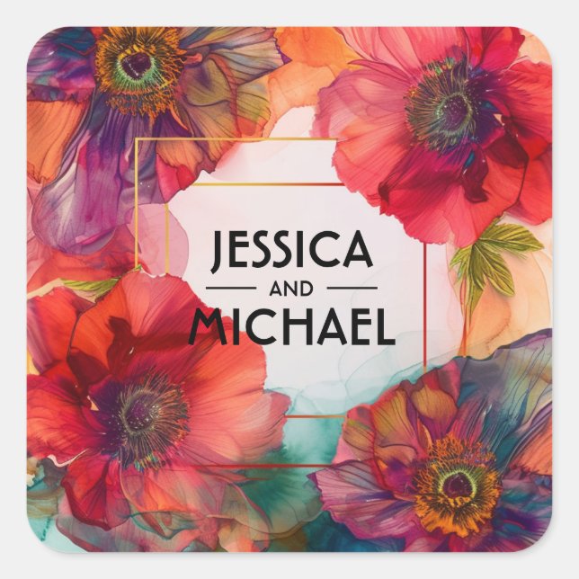 Adesivo Quadrado Escarlet Elegância Petal (Frente)