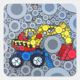 Adesivo Quadrado Escavador de Caminhão para Construção de Crianças 