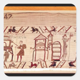 Adesivo Quadrado Escavando as fortificações para um campo em