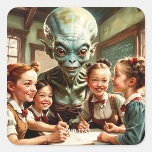 Adesivo Quadrado Escola de Professores Fantasy Cute