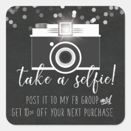 Adesivo Quadrado Escolha um Autocolante de fidelidade do cliente