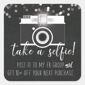 Adesivo Quadrado Escolha um Autocolante de fidelidade do cliente