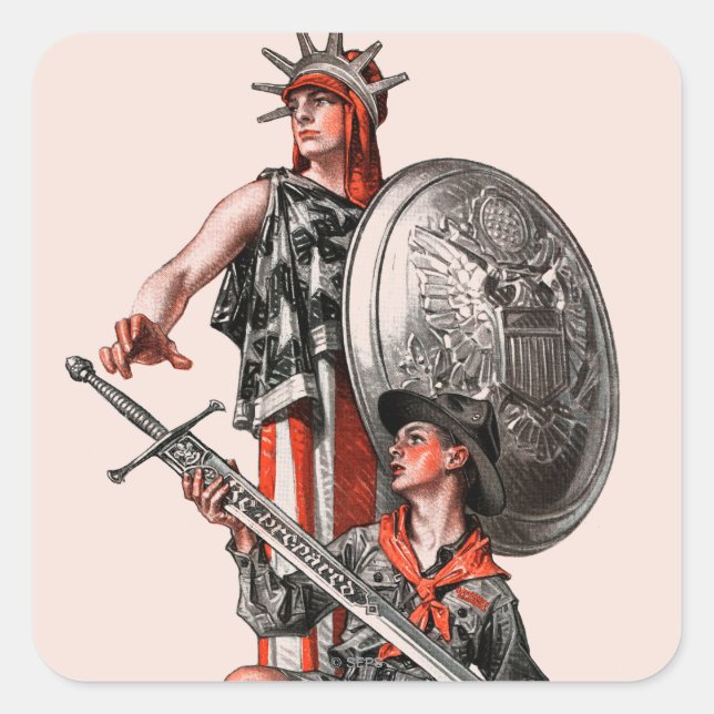 Adesivo Quadrado Escoteiro e Liberdade (Frente)