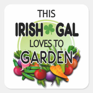 Adesivo Quadrado Escravo Este Gal Irlandês Adora Vegetal Para Jardi
