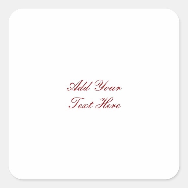 Adesivo Quadrado Escrita manual profissional adicionar texto modern (Frente)