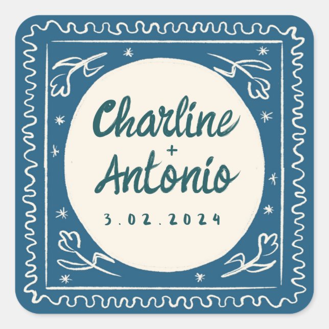 Adesivo Quadrado Escrita manual rosa-vermelha moderna Praça de Casa (Frente)