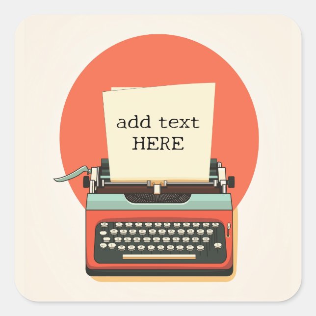 Adesivo Quadrado Escrita Vintage (Frente)