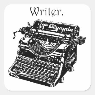 Adesivo Quadrado Escritor da máquina de escrever