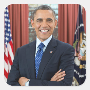 Adesivo Quadrado Escritório Oval Oficial Retrato Presidente Obama