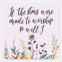 Adesivo Quadrado Escritura Cristã de Flor Selvagem