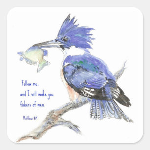 Adesivo Quadrado Escritura, Fishers of Men, Inspiração, Matthew