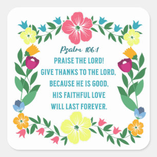 Adesivo Quadrado Escritura Floral Salm 106:1