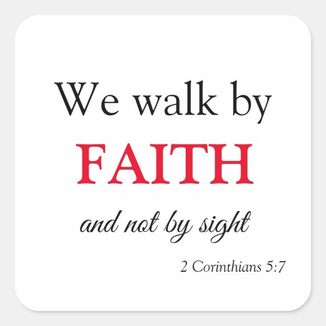 Adesivo Quadrado Escrituras cristãs de Faith (Frente)
