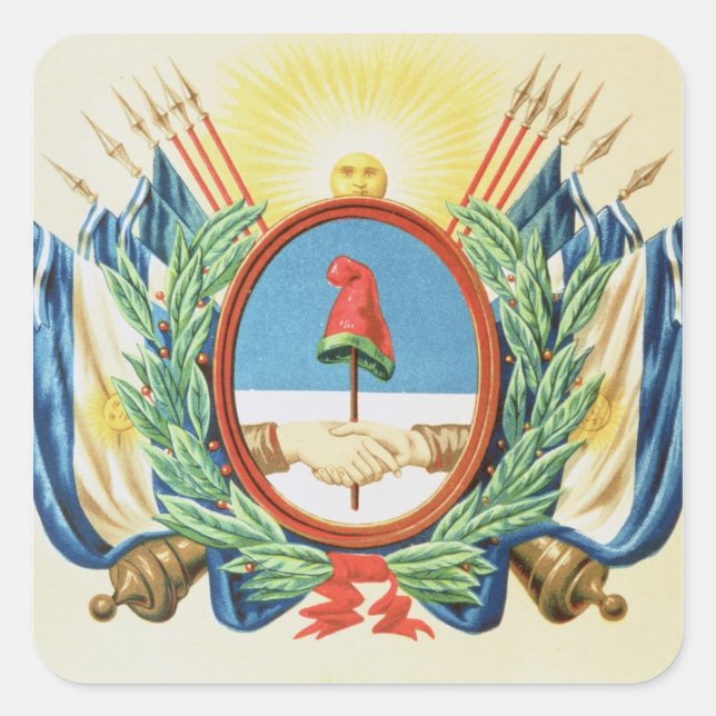 Adesivo Quadrado Escudo da Confederação da Argentina (Frente)