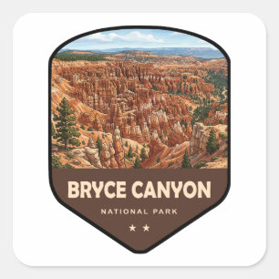 Adesivo Quadrado Escudo do Parque Nacional Bryce Canyon