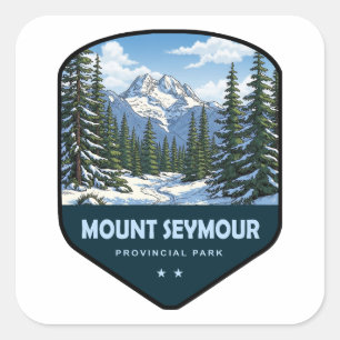 Adesivo Quadrado Escudo do Parque Provincial Mount Seymour