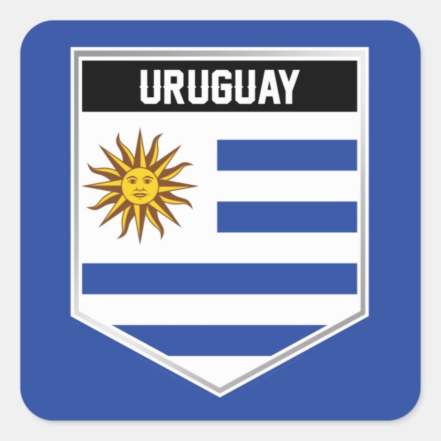 Adesivo Quadrado Escudo do Sinalizador Uruguai (Frente)