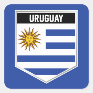 Adesivo Quadrado Escudo do Sinalizador Uruguai
