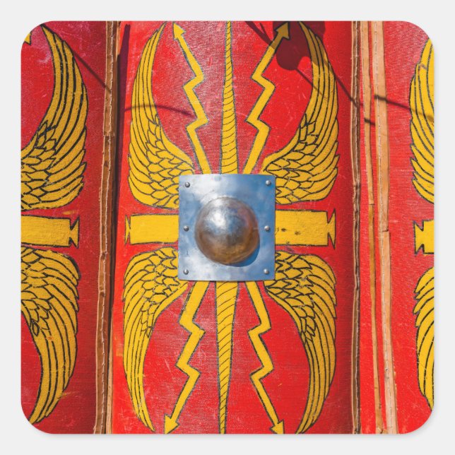 Adesivo Quadrado Escudo Militar Romano - Scutum (Frente)