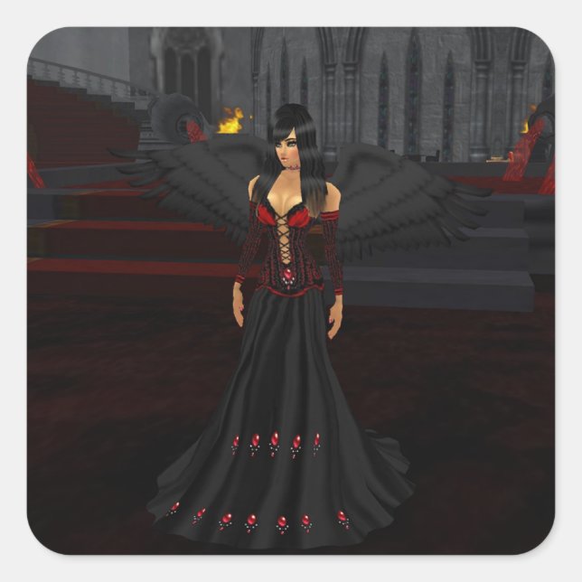 Adesivo Quadrado Escuridão Anjos (Frente)