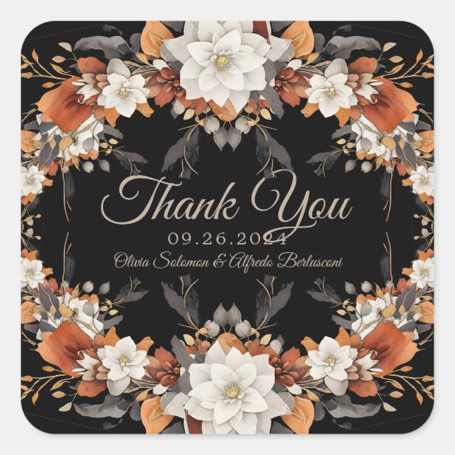 Adesivo Quadrado Escuro, caramelo de café e outono bege (Frente)