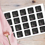Adesivo Quadrado Escuro Escuro da Cascata Floral Negra Elegante<br><div class="desc">Elementos: elementos florais de aquarelas, rosas, outras flores, verde, penas, tons escuros ricos. Fontes serif contemporâneas com acentos de script Cores: preto, burgundy, rosa, pincel, mauve, tan, ecru, lavanda, roxo, ameixa, azul empoeirado, verde. Temas: moderno, escuro, elegante, moderno, floral, botânico, jardim, inverno, contemporâneo, exuberante, sofisticado. Coleção: Coleção de Casamentos de...</div>