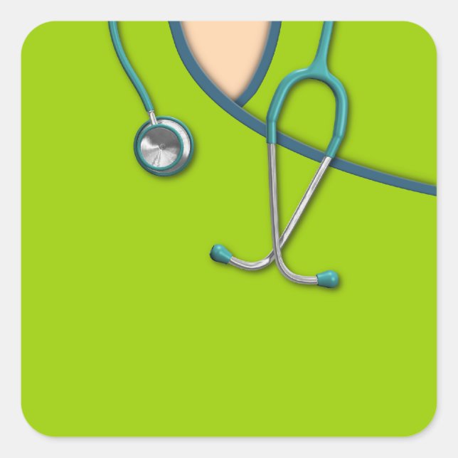 Adesivo Quadrado Esfregões Médicos de Cores Personalizados (Frente)