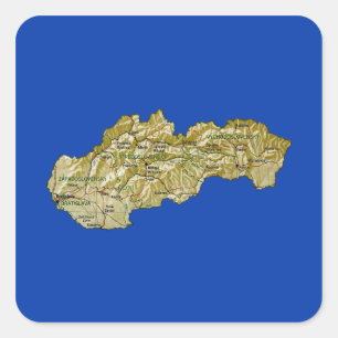 Adesivo Quadrado Eslováquia Map Sticker