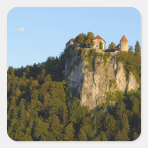 Adesivo Quadrado Eslovênia, Bled, Lago Bled, Castelo de Bled em