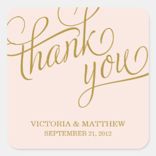 ADESIVO QUADRADO ESMAGADO   RÓTULO DE AGRADECIMENTO