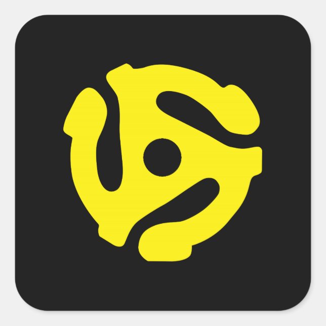 Adesivo Quadrado Espaçador legal Amarelo 45 DJ (Frente)