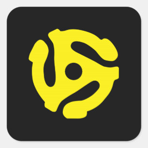 Adesivo Quadrado Espaçador retro LEGAL DJ do amarelo 45