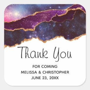 Adesivo Quadrado Espaço Azul e Roxo e Estrelas Casamento Agato Mod