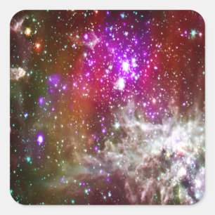Adesivo Quadrado Espaço - Nebulosa Pacman